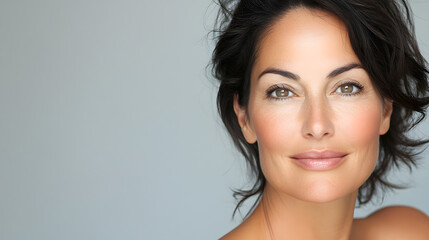 Fototapeta premium Luxury Anti-Aging Skincare, Innovative Cosmetic Designs Featuring Radiant Serums, Advanced Molecular Concepts, and Elegant Models