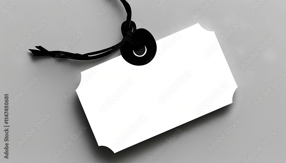 Poster blank label tag display in minimalist setting graphic design neutral background high-resolution imag