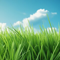Fototapeta premium green grass on blue sky