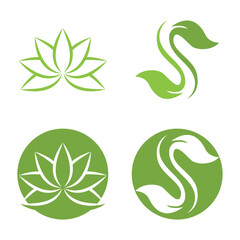 Vegan leaf green eco logo nature