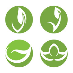 Obraz premium Vegan leaf green eco logo nature