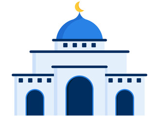 Beautiful mosque muslim building islamic clipart illustration