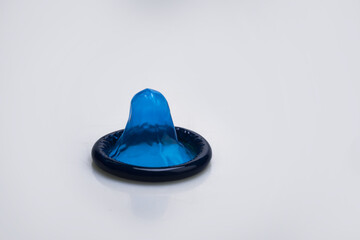 Condom isolated. Safe sex concept. Condom contraception. Sex education. Sex protection. Latex for sperm. Protection from pregnancy.