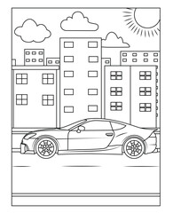 car coloring page for kids