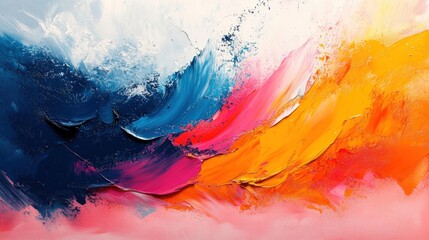 Abstract colorful oil painting, vibrant hues.