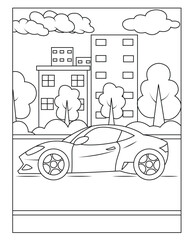 car coloring page for kids