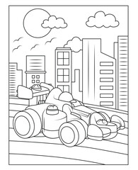 car coloring page for kids