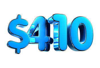 410 dollers blue 3d illustration. Advertising signs, Product design, Product sales, Fabric design, Digital printing.