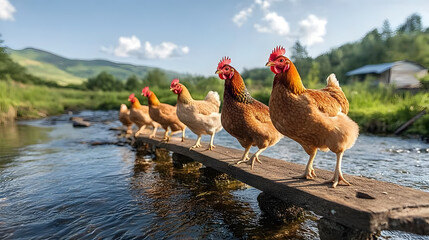 Fototapeta premium Creative Chicken Concepts, From Vibrant Farm Scenes and Food Styling