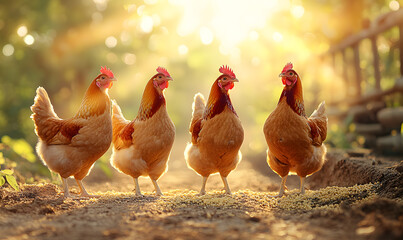 Fototapeta premium Creative Chicken Concepts, From Vibrant Farm Scenes and Food Styling