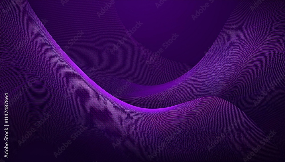 Poster abstract dark purple background of abstrack with curves wave line overlay. generated image