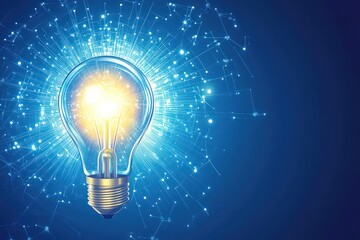 A glowing light bulb with rays of light shining outward, symbolizing a moment of inspiration and a brilliant idea, set against a minimalist background to emphasize the concept of a good idea.