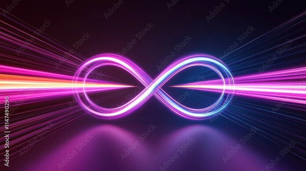 Poster abstract 3d visualization of quantum entanglement and infinite energy flow concept
