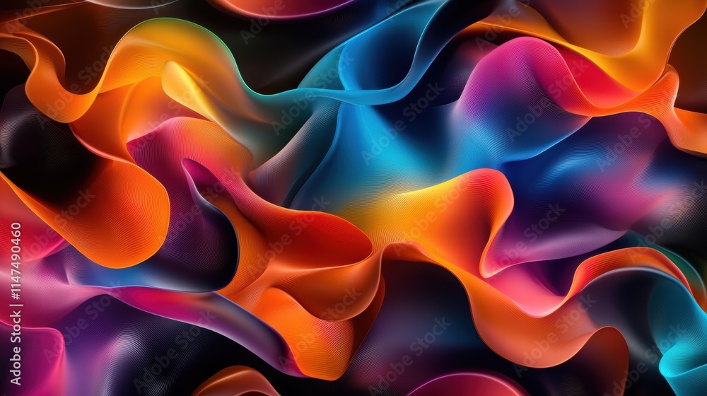 Aufkleber vibrant quantum patterns representing abstract concepts of entanglement