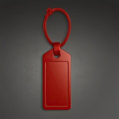 Fototapeta premium Perfect for naming goods and improving organization, this bright red tag has a smooth surface and a firm knot. Set against a clear backdrop