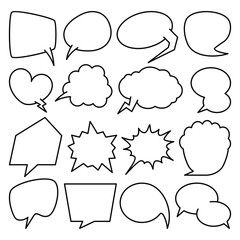 Set of speech bubble doodle vector