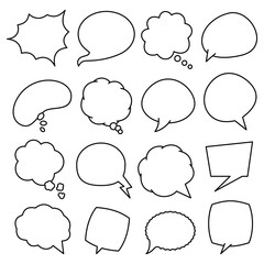 Fototapeta premium Set of speech bubble doodle vector