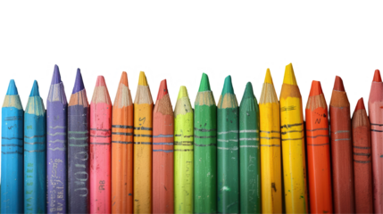Colorful Crayons on Blackboard Ultra HD Back to School Isolated on Transparent or White Background, PNG