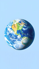Obraz premium blue marble planet earth, simple style, with white tones