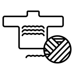 뜨개질 털실과 스웨터 아이콘