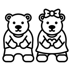 귀여운 곰돌이 커플 아이콘