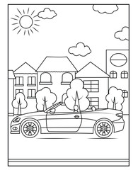 Car coloring page for kids