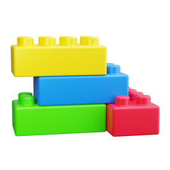 blocks 3d render icons