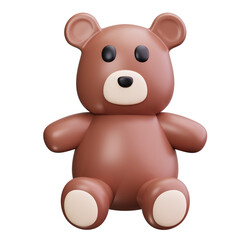 teddy bear 3d render icons