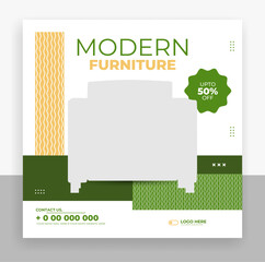 Modern furniture social media post banner template