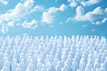 Obraz premium A Vast Crowd Gazing at the Sky