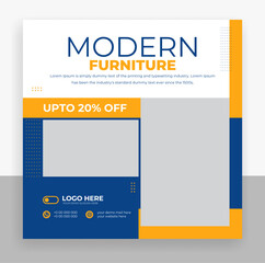 Modern furniture social media post banner template