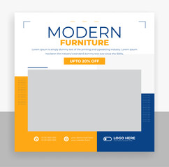 Modern furniture social media post banner template