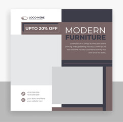 Modern furniture social media post banner template