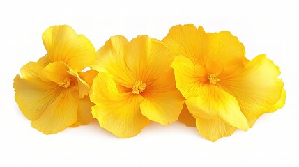 Bright Yellow Begonia Blooms Close Up in Natural Light