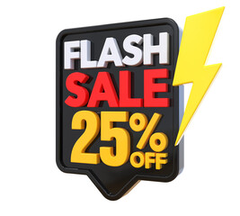 25 Percent Flash Sale Offer Label