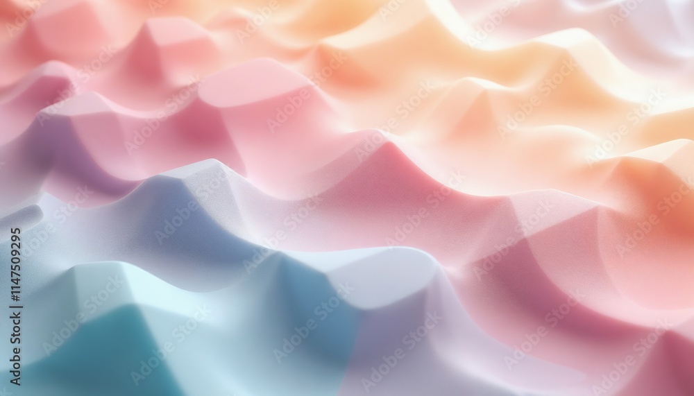 Poster abstract surface with soft pastel gradient transitioning from blue to peach.fluidity. serenity. harm