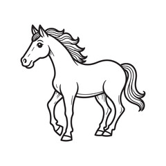 Horse  line art on white backgroun