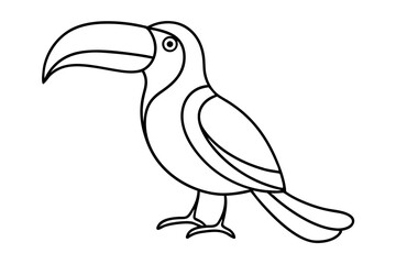 Obraz premium Toucan Line Drawing Clean and Simple Vector Art