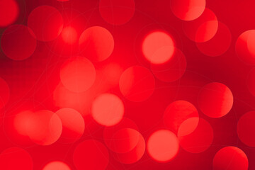 Abstract blurred bokeh lights on dark Red background festive new year holiday template with glittering defocused stars sparkling effects