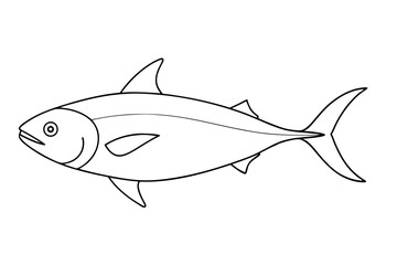 Fototapeta premium Minimalist Tuna Line Art Vector Illustration for Ocean-Inspired Designs