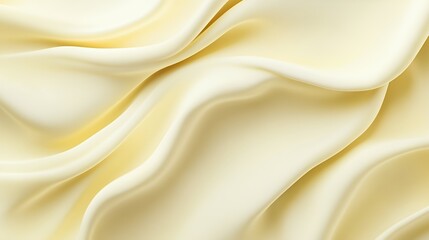 Fototapeta premium Creamy Yellow Silk Fabric Draped Softly