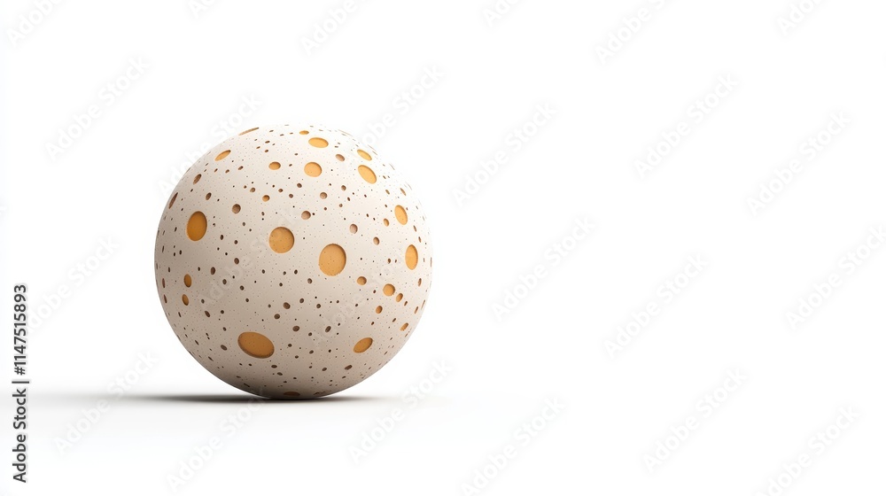 Aufkleber abstract sphere with smooth surface and circular cutouts, modern design element for creative project