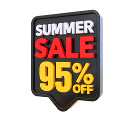 95 Percent Summer Sale Offer Label