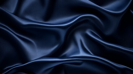 Obraz premium Deep Blue Satin Draped Luxuriously Soft Fabric