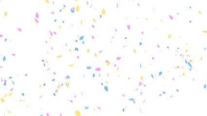 舞い散るカラフルな花びら1_CGイラスト_透過素材