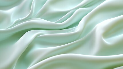 Fototapeta premium Smooth Pale Green Silk Fabric Draped Softly