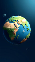Fototapeta premium Structure of the Earth, 3D illustration, with white tones