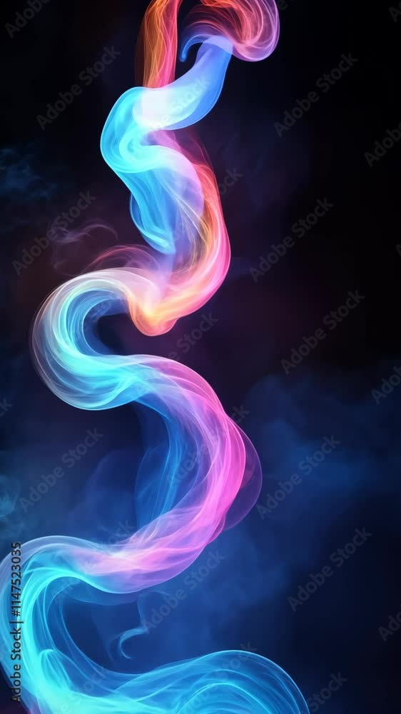 Poster colorful swirls of light create a mesmerizing effect in a dark background