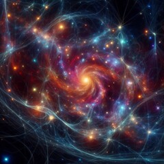 Fototapeta premium Cosmic Web The large scale structure of the universe with galaxi