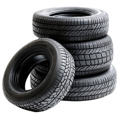 tack of Car Tires Isolated on Transparent Background - PNG
